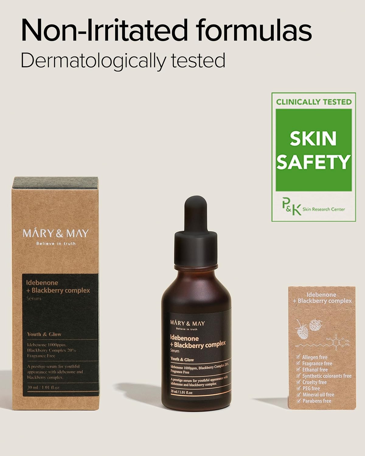 Mary&May Idebenone + Blackberry Complex Serum, 1.01 fl. oz. – Potent Anti-Aging Serum with Antioxidant-Rich Formula for Skin Nourishment – EWG Green Grade, Cruelty-Free Korean Skincare