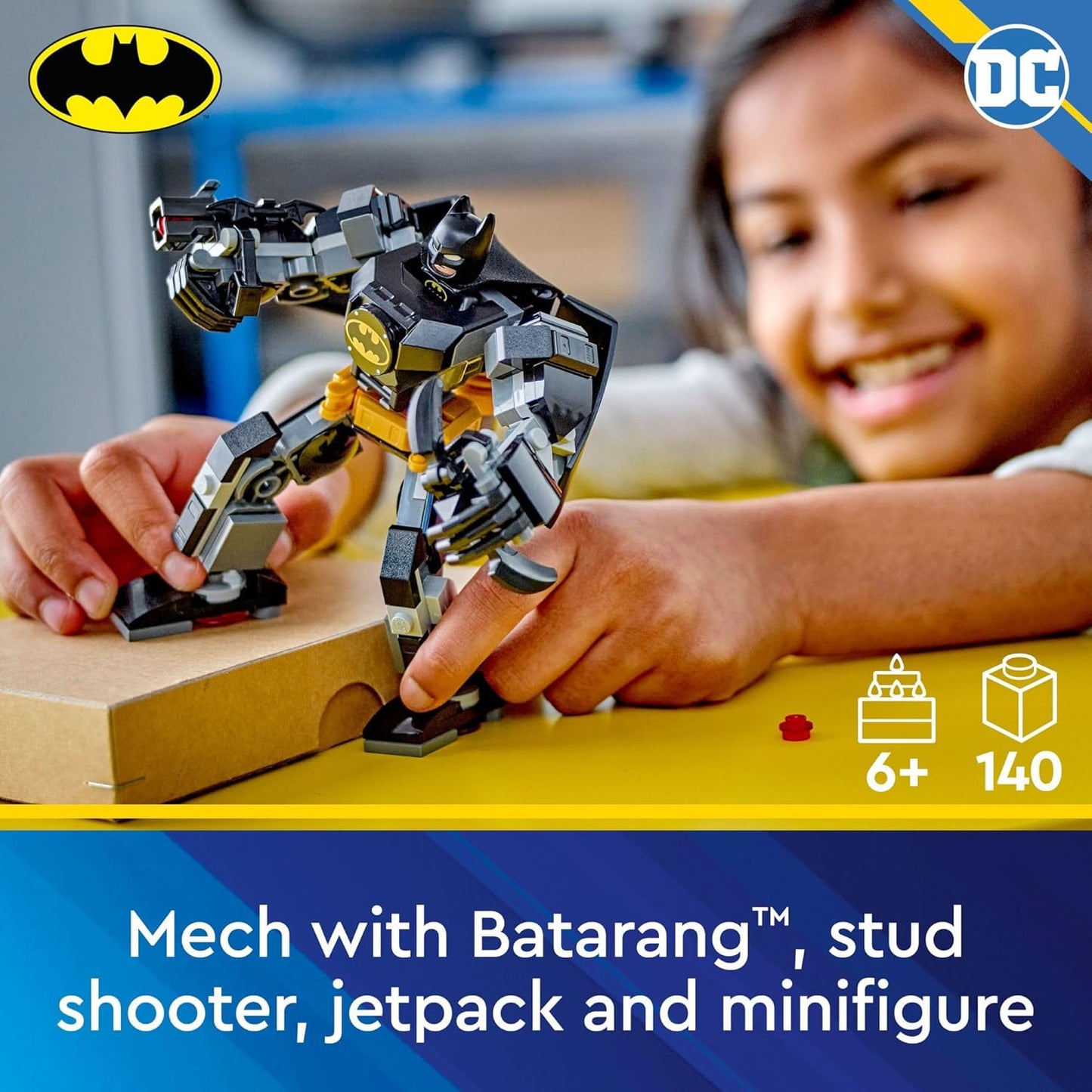 LEGO DC Batman: Batman Mech Armor Super Hero Toy – Collectible Robot Action Figure with Batman Minifigure, Creative Gift for Kids & Batman Fans Aged 6+, 76270