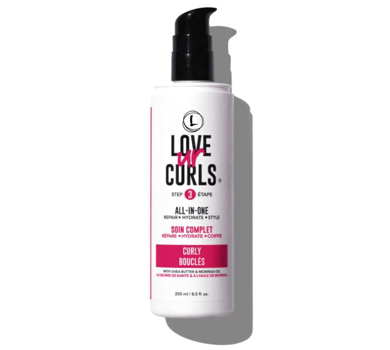 Love Ur Curls LUS All-in-One Curl Cream Styler – Anti-Frizz Curling Cream for Curly Hair, Repair, Define, Hydrate & Style with Shea Butter, 250mL