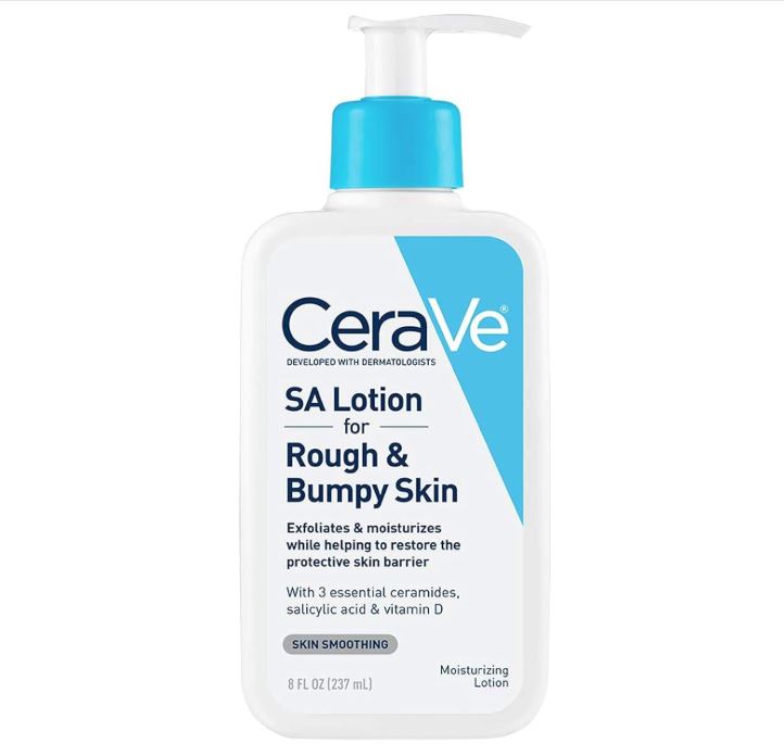 CeraVe SA Lotion for Rough & Bumpy Skin, 8 Ounce | With Vitamin D, Hyaluronic Acid, Lactic Acid & Salicylic Acid, Fragrance-Free & Allergy-Tested