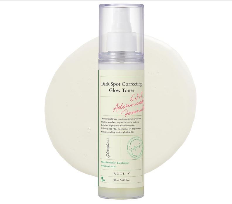 AXIS-Y Dark Spot Correcting Glow Toner, 4.22 fl. oz. (125ml) – Brightening & Soothing Toner with 98% Glutathione, 5% Niacinamide & Hyaluronic Acid – Vegan & Cruelty-Free Korean Skincare