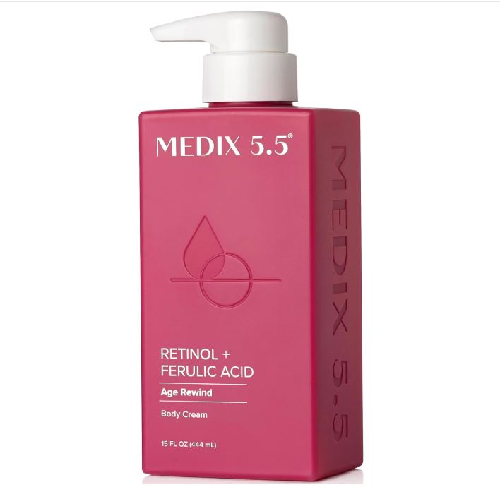 Medix 5.5 Retinol Firming Body Lotion | Anti-Aging Moisturizer for Crepey Skin | Retinol Body Cream for Women to Target Wrinkles, Sagging, and Crepe Skin | 15 Fl Oz