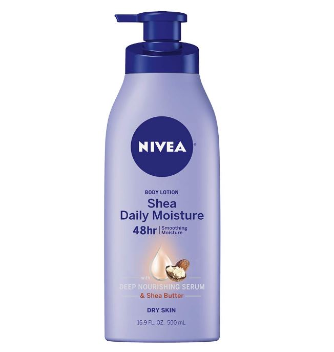 NIVEA Shea Nourish Body Lotion for Dry Skin with Shea Butter, 16.9 Fl Oz Pump Bottle