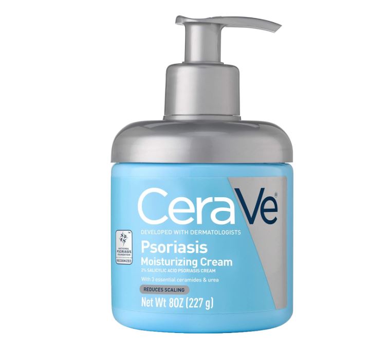 CeraVe Psoriasis Moisturizing Cream with Salicylic Acid & Urea for Itch Relief and Dry Skin Care, Fragrance-Free, 8 oz